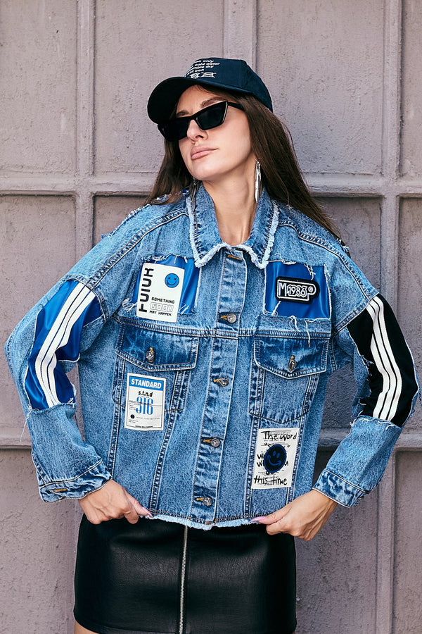 Patchwork Denim Jacket Urban Cool Statement