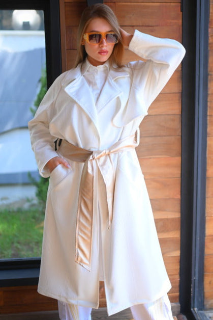 Stunning Full-Length Ivory Coat