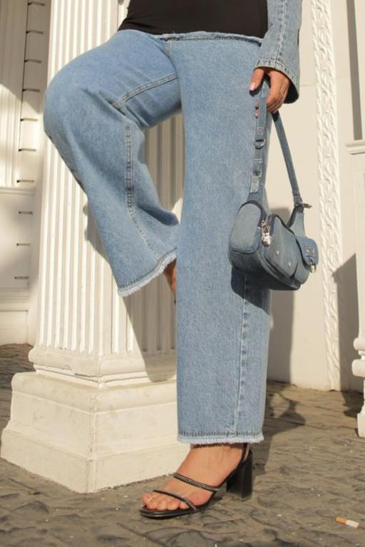 Raw-Edge Wide-Leg Casual Chic Pants